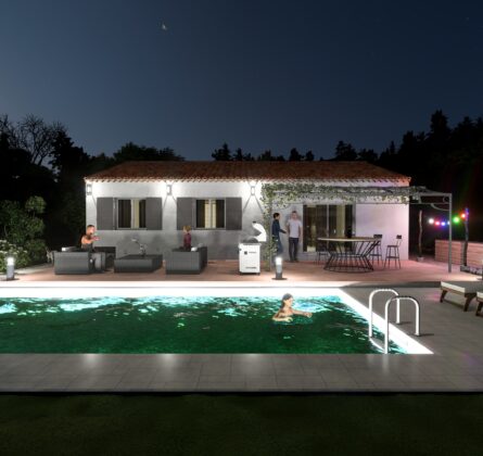 Saint-Victor-la-Coste – Terrain de 400 m² avec projet de villa de plain-pied de 70 m² – 2 chambres - constrcuteur de maison - Villas la Provençale