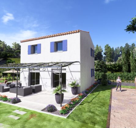 Roquemaure – Terrain de 366 m² avec projet de villa à étage de 80 m² – 3 chambres - constrcuteur de maison - Villas la Provençale