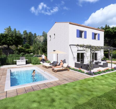Roquemaure – Terrain de 366 m² avec projet de villa à étage de 80 m² – 3 chambres - constrcuteur de maison - Villas la Provençale