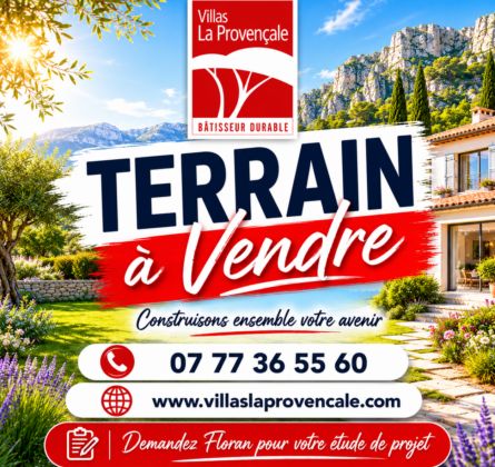 Terrain constructible, bel emplacement à Caumont-sur-Durance - constrcuteur de maison - Villas la Provençale