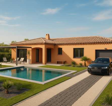 TRES RARE TERRAIN VIABILISE DE 800 M2 HORS LOTISSEMENT - constrcuteur de maison - Villas la Provençale