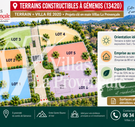 Projet Terrain + Maison Neuve RE2020 – Calme absolu – GÉMENOS (13420) - constrcuteur de maison - Villas la Provençale