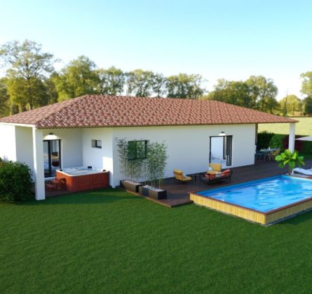 Maison de Plain pied 4 chambres sur grand terrain - constrcuteur de maison - Villas la Provençale