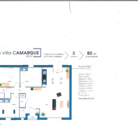 CAMARGUE – 80m² - constrcuteur de maison - Villas la Provençale