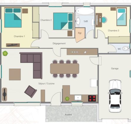 Terrain avec maison de 88m² à Beauvoisin - constrcuteur de maison - Villas la Provençale