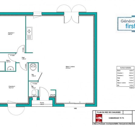 SAZE 30650- Maison 2 chambres RE2020 - constrcuteur de maison - Villas la Provençale