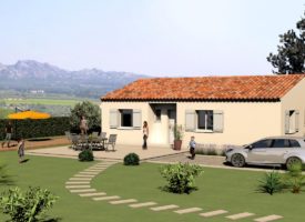 Villa neuve de plain-pied avec jardin