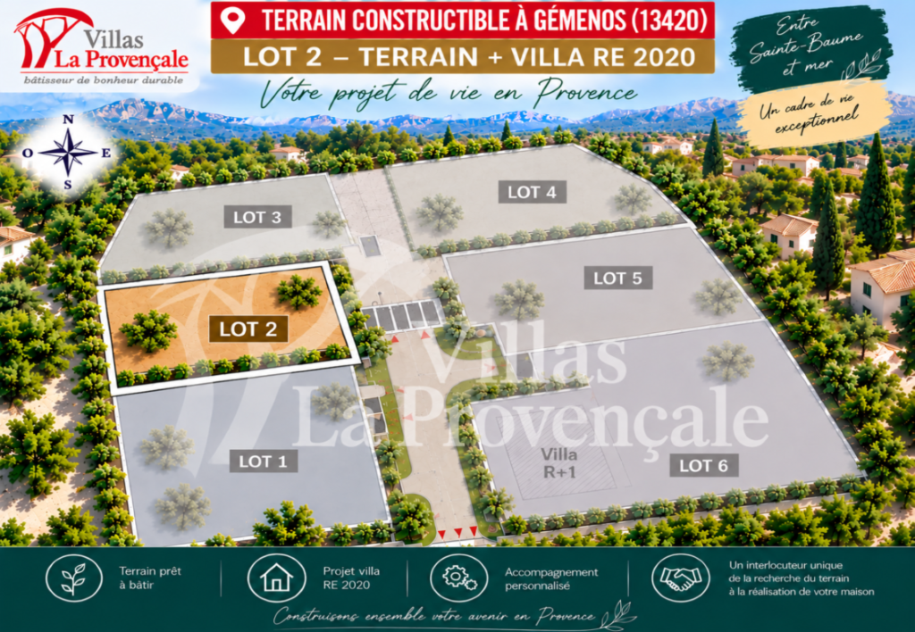 Projet Construction Maison Neuve 5 pièces à Gémenos (13420) – Lot 02